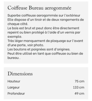 Coiffeuse / Bureau aérogommé – Image 9