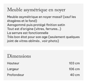 Meuble asymétrique en noyer massif – Image 10