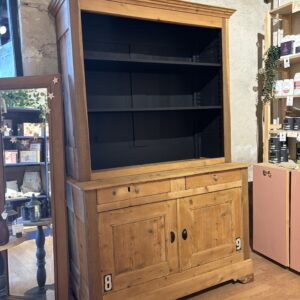 Buffet de ferme relooké noir et bois