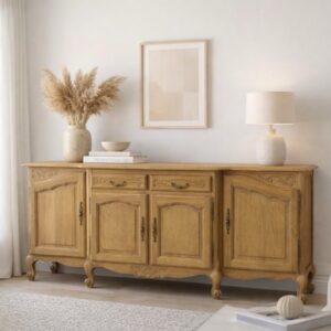 Buffet en chêne et marqueterie