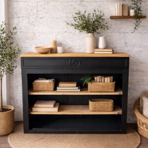 Comptoir noir et bois